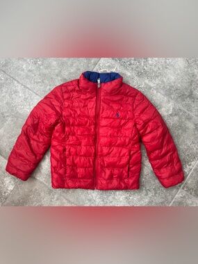 Polo Ralph Lauren reversible red blue puffer jacket size 7 kids pre owned